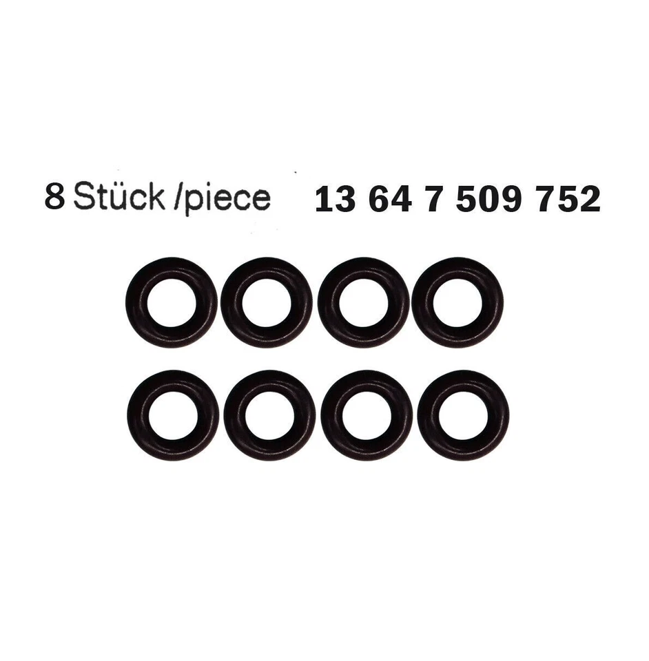 8 LOWER OEM Fuel Injector O-Ring Seal Kit for BMW 3 5 6 7 X Series - Imagem 2 de 4