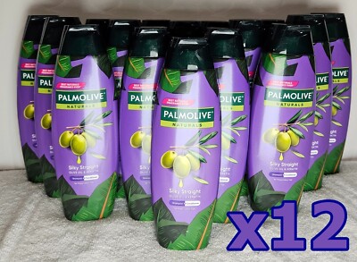 12x Palmolive Silky Straight Shampoo + Conditioner for Frizzy/Wavy Hair, 180 mL