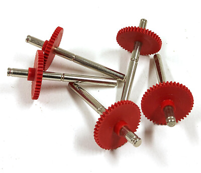 Vintage Fischertechnik 31050 Axle 50 with Red Gear Z44   5pcs   1967