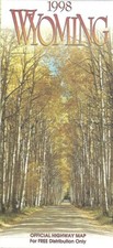 1998 WYOMING Official State Highway Road Map Cheyenne Laramie Casper Sheridan