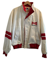 Vtg 80's Budweiser Swingster Jacket Men's XL Made in USA Recycling Racing Rare
