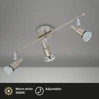 Led Deckenleuchte Spotleuchte Dreh-& Schwenkbar 3Xgu10 9W Matt-Nickel Briloner