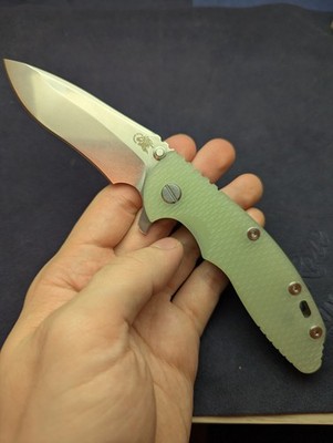 Hinderer XM-18 3.5'' Recurve, Tri-Way, Stonewash, Green G10, Taschenmesser