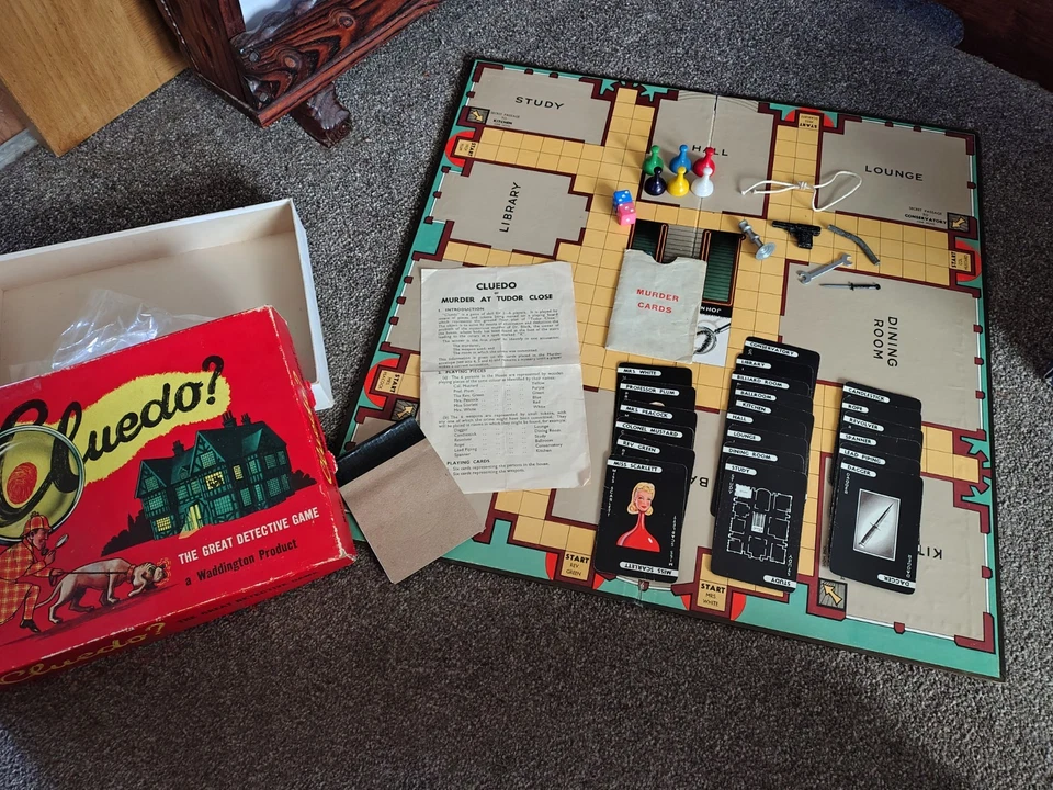 Vintage Waddingtons CLUEDO Board Game, Rare Small Box 2nd Edition 1949 - Image 2 of 4