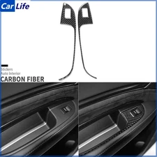 Real Carbon Fiber Rear Window Lift Switch Panel Cover Trim For Acura MDX 2014-20