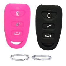 Silicone Smart Remote Key fob Cover case Compatible with Hyundai Black Rose red