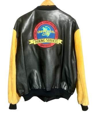 Sichel Vintage Universal City Employee  Black Bomber with Yellow Sleeve Size M