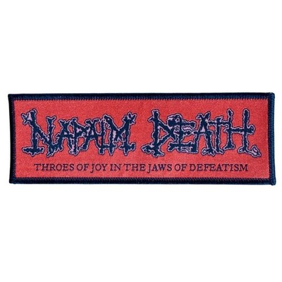 Napalm Death Patch · Throes of Joy in the Jaws of Defeatism Red · Band Aufnäher