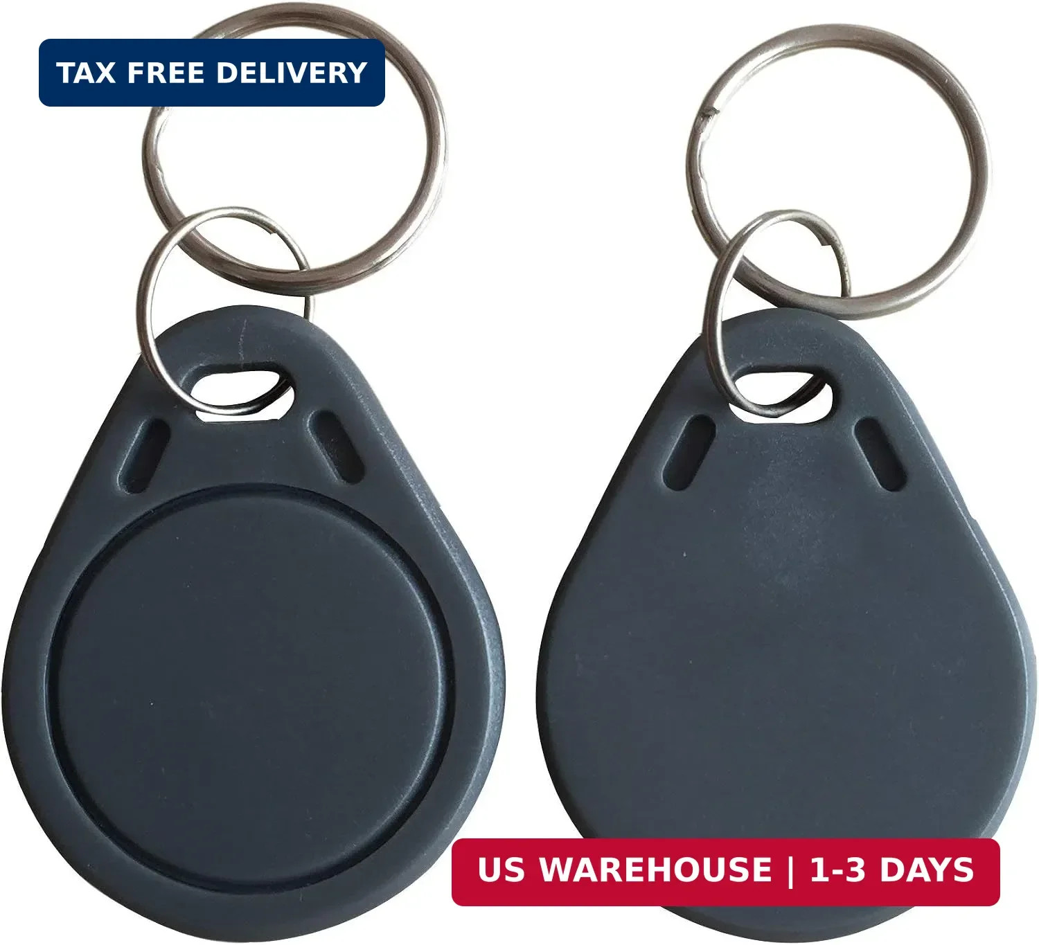 RFID Key 13.56MHZ Grey Color ISO 14443A Waterproof tag Pack of 10