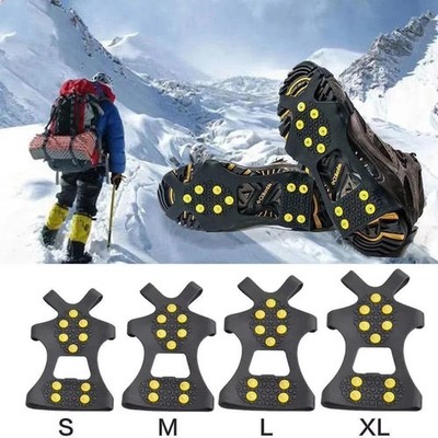 Ice Cleats Over Shoe Boots Anti Slip Traction 10 Studs Crampons Slip-on Stretch