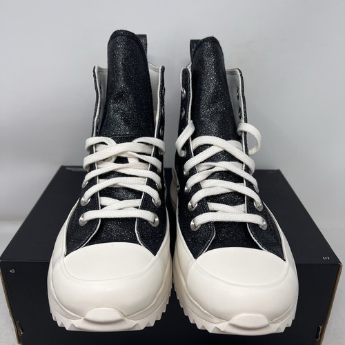 Converse Run Star Hike Platform Lift Glitter Black Women's 8 A07947C N/L - Picture 3 of 9