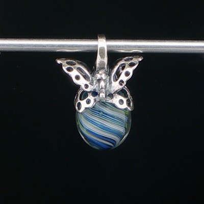 NEW | AUTHENTIC Trollbeads Rippling Ocean Butterfly Pendant OOAK HTF Event Bead
