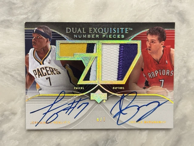 2006 UD Exquisite Jermaine O’Neal Andrea Bargnani /7 Patch Auto Number Pieces