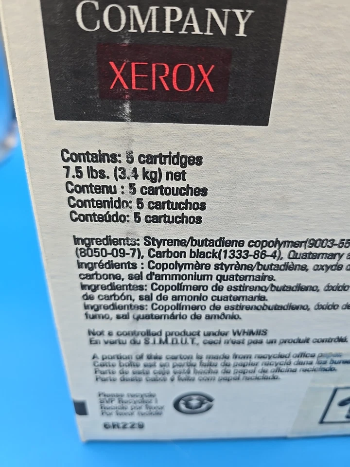 Tóner de tinta seca XEROX 6R229 1065 5065 5365 nuevo contiene 5 cartuchos  Foto 4 de 4