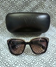 Diane Von Furstenberg Sunglasses Women's Black Kylie DVF604S 001 57/18/135 Logo