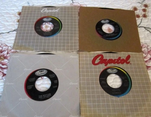 The Beatles-Four Vinyl 45s on Capitol Black Label w/Colorband