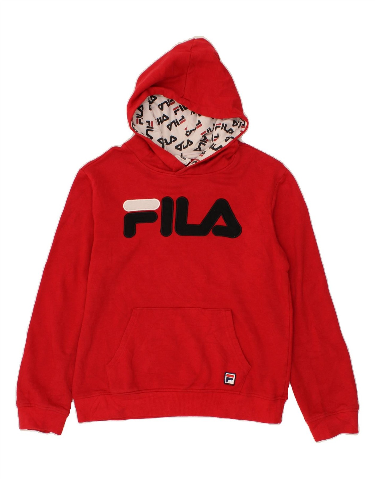 FILA Maglione con Cappuccio Grafico Bambina 14 15 Anni XL Rosso Cotone BZ96