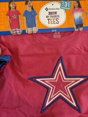 Member's Mark Tee Shirt10/12Girls My Favorite Active Crewneck Pullover Pack of 3