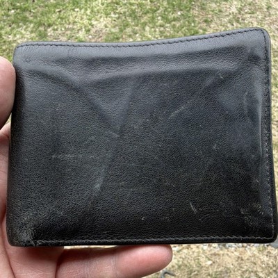 Longchamp Black Bifold Men's Wallet with Credit Card Slots, Folding Solid Style