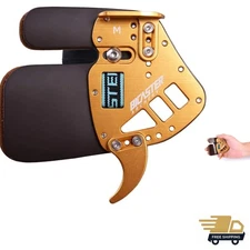 Archery Finger Tab Genuine Leather + Aluminum Plate Adjustable Finger Guard P...