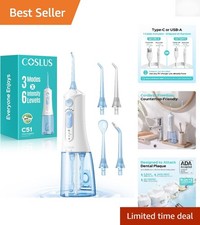 ADA Accepted Portable Water Dental Flosser 3 Modes, 6 Pressures for Freshness