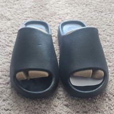 Yeezy Men's Black Slide Sandals Slip-On Open Toe Rubber Upper Size