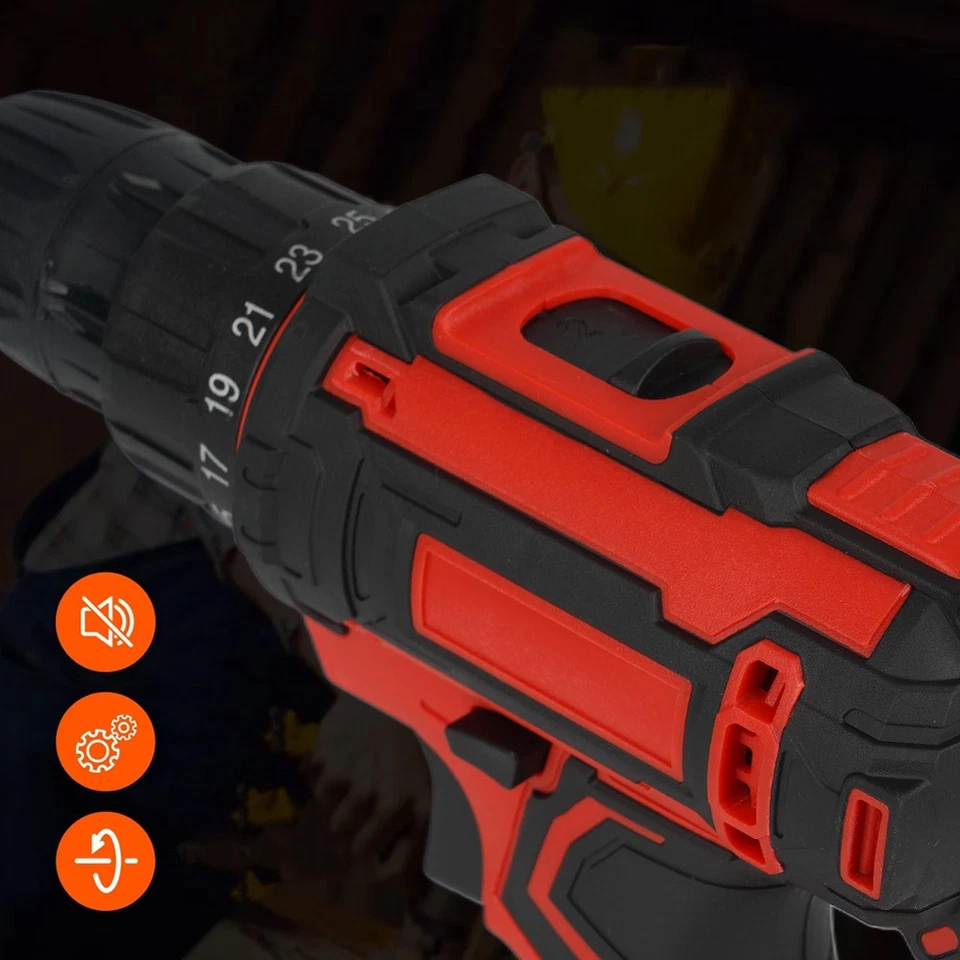 24V Akkuschrauber Set mit 42Nm Drehmoment 2-Gang LED 25 Bits für Heimwer - Bild 3 von 4