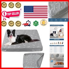 Waterproof Removable Dog Bed Cover with Smooth Zipper, 32x44 for Large Pets