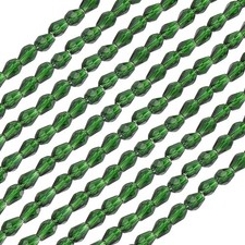 650Pcs Teardrop Faceted Glass Crystal Beads for DIY Crafting, Dark Green