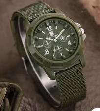 Swiss Army Style Watch In Green Great Quality Brand New