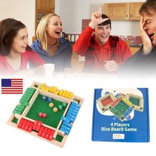 Shut the Box Dice Game Wooden Board Math Number Game Family for 1-4 Players US
