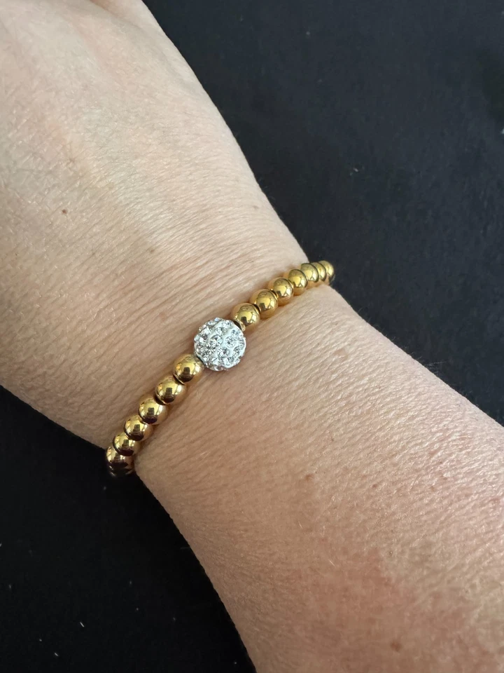 HERMOSO LOTE DE 5 PULSERAS DE BRAZALETE RÚSTICAS/cuentas, brazalete y eslabón Foto 4 de 4