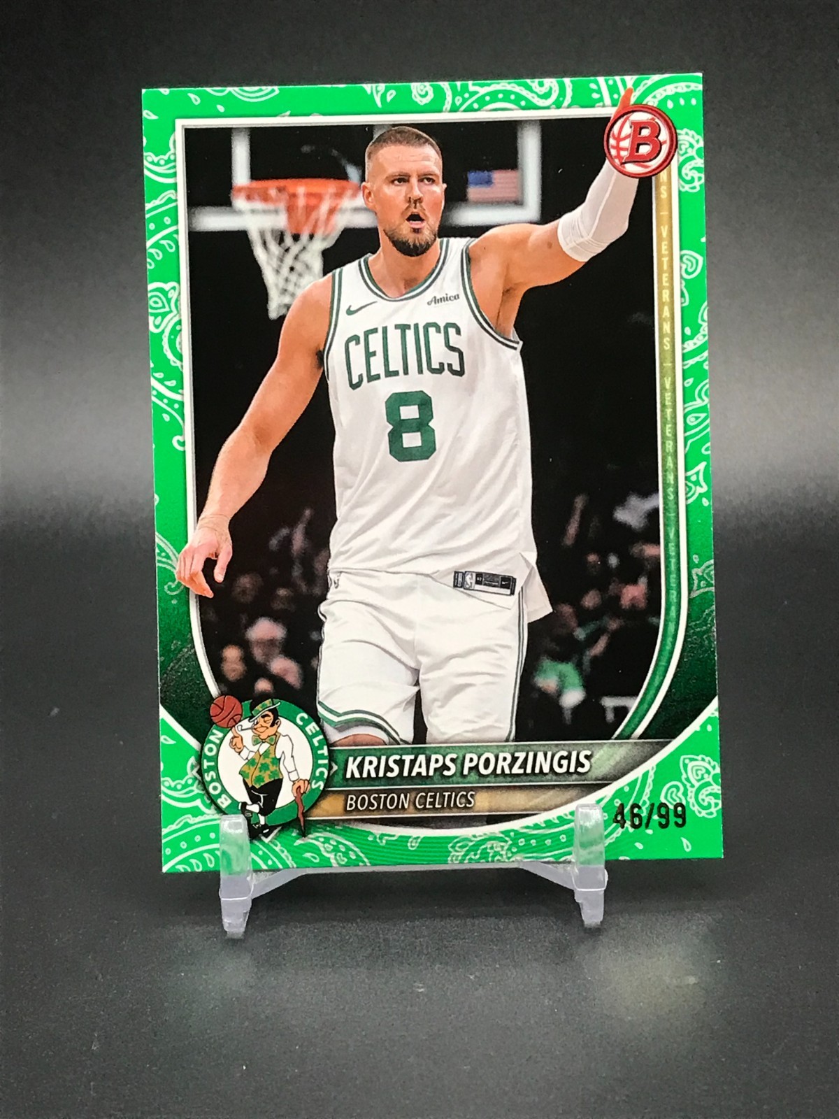 KRISTAPS PORZINGIS 2025-26 BOWMAN VETERANS GREEN PATTERN /99 #148 CELTICS