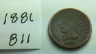 1881 Indian Head Penny; GOOD condition; #811