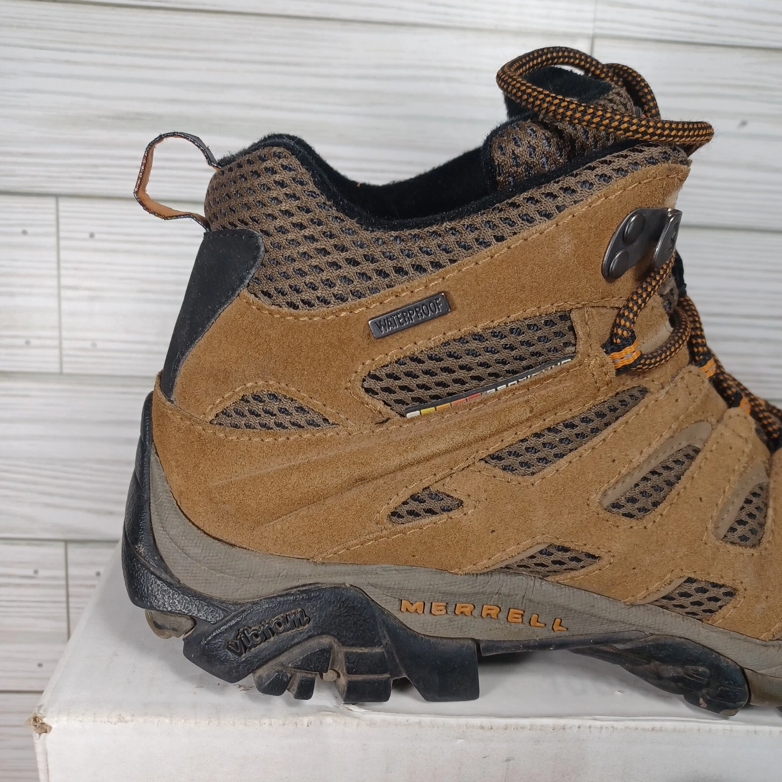 merrell moab 2 mid hiking leather vibram trail earth shoes