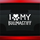 I Love My Bullmastiff Heart Paw Dog Car Decal Truck Window Sticker (20 Colors!)