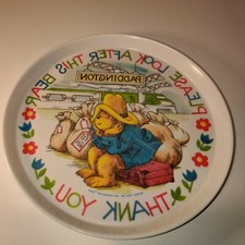 Vintage 1981 Paddington Bear Kids Plate. REVERSE PRINT One of a kind Look