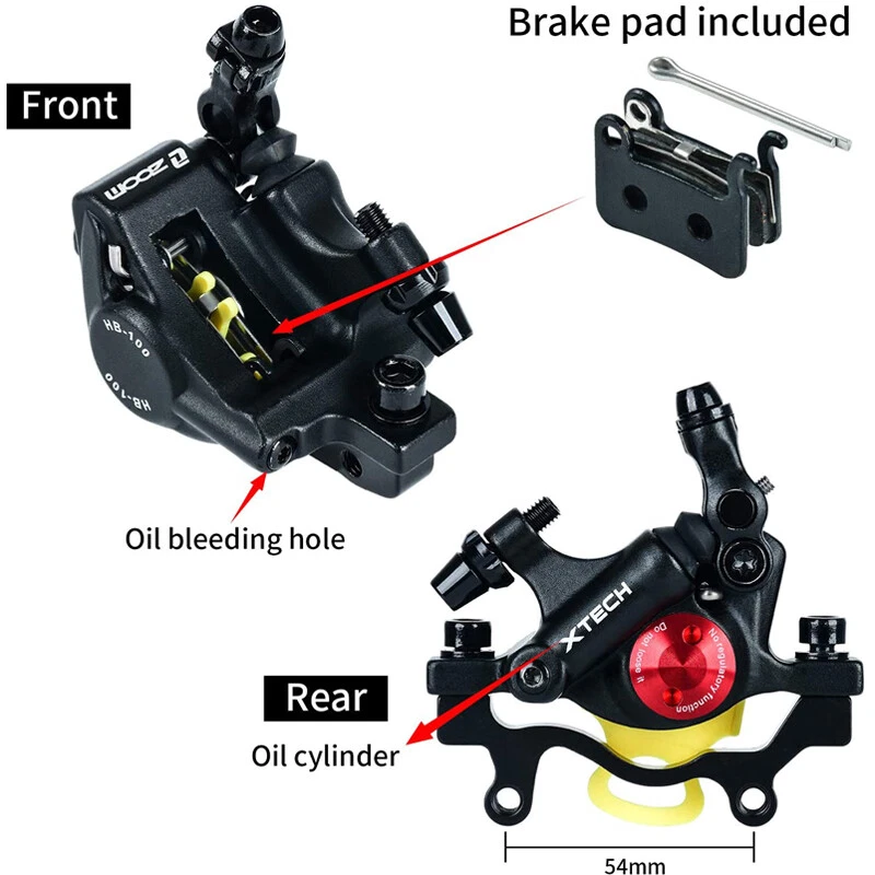 Pinza de freno de disco hidráulica ZOOM XTECH HB100 MTB tracción de lino delantera trasera - Imagen 4 de 4