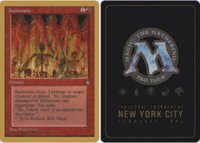 4x Incinerate - Eric Tam - 1996 ~ Near Mint Pro Tour B MTG Magic x4 4 UltimateMT