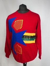Pringle Wool Jumper Mens Size S Small Red Vintage Golf Sweater Made in Scotland