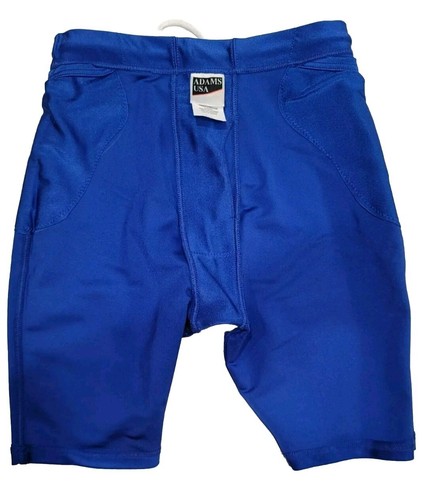 VTG New ADAMS Men's Size L Spandex Nylon Compression Shorts Football Royal Blue - Picture 16 of 16