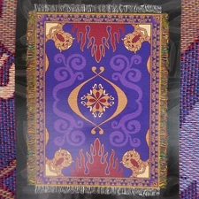 Disney Aladdin Tapestry Throw Blanket Magic Carpet 48x60 Woven Wall Art Rug Ride