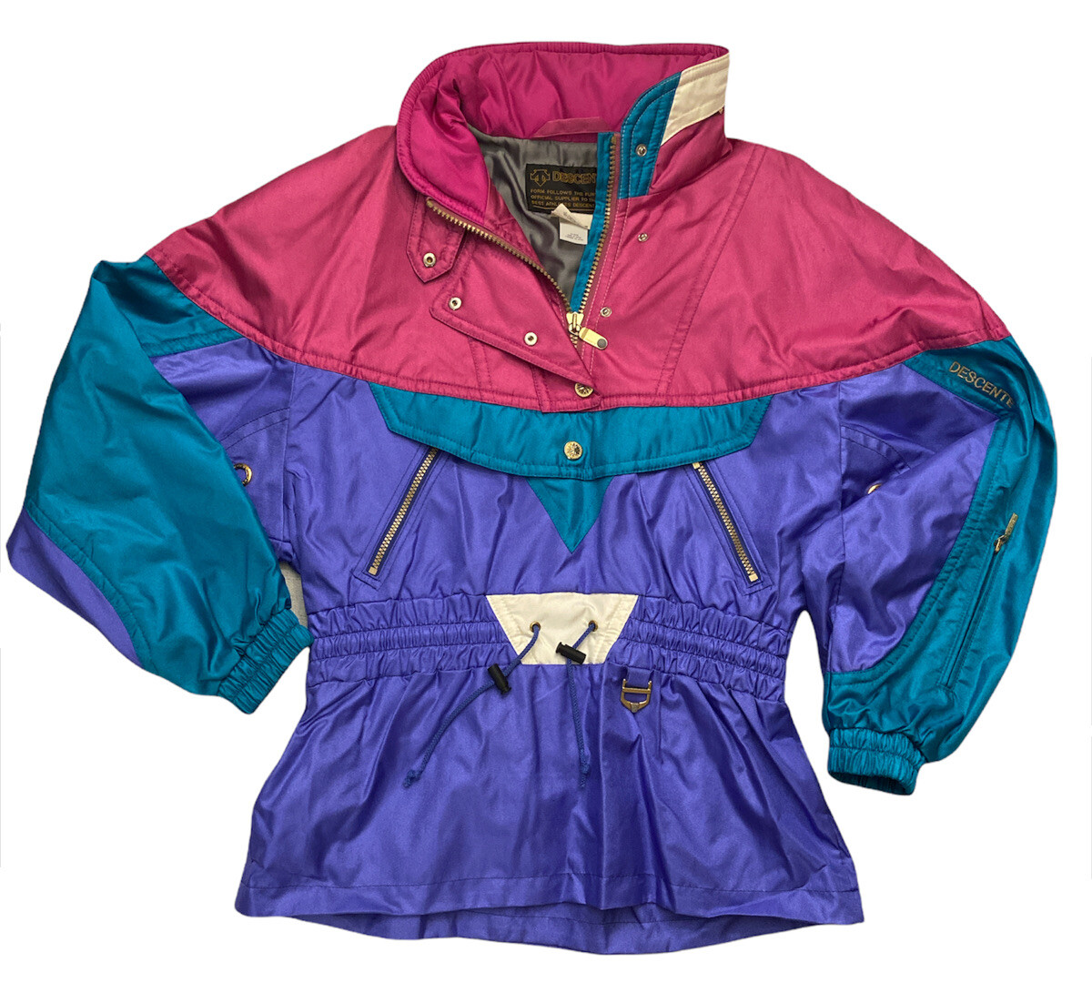DESCENTE - pinky Vtg 80s Descente Womens Sz 10 Ski Jacket Retro Pink Purple