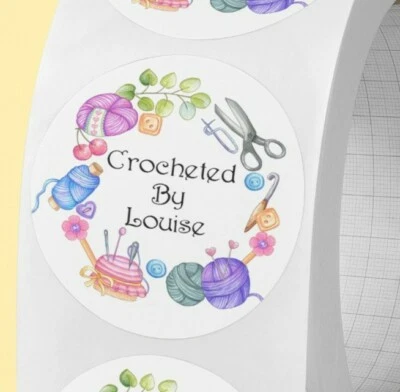 MOMMY KNOWS BEST Customised crocheted by. Personalised crochet label Professional packaging label