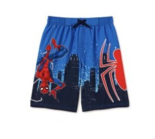 Marvel Spiderman Board Shorts Swim Trunks Suit Red Blue Size 4/5 NWT SPF 50