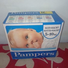 Vintage 80s PAMPERS 12 diapers 5-10KGS NOS-no shipping to USA