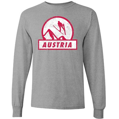 Ski Jumping Austria - Winter Sports Long Sleeve T-Shirt - Sport Grey