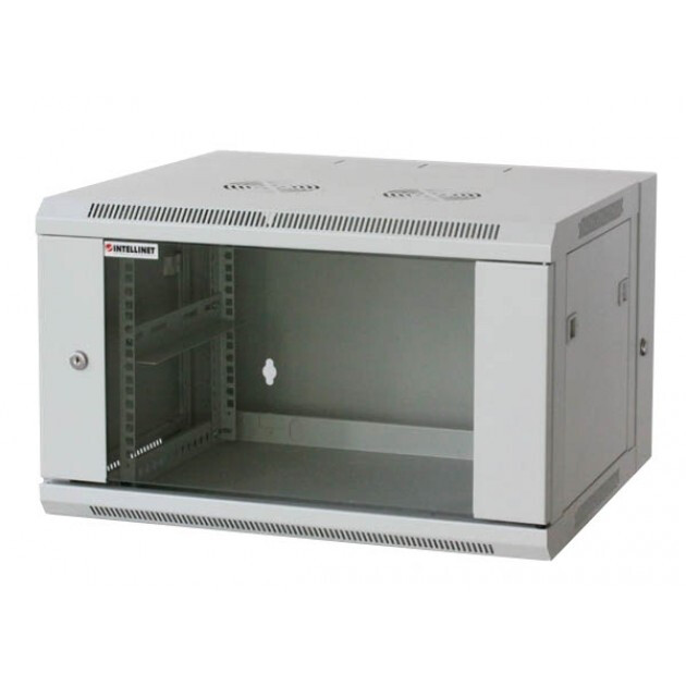 Armadio Rack 19'' a muro 9 unit&agrave; due sezioni Grigio
