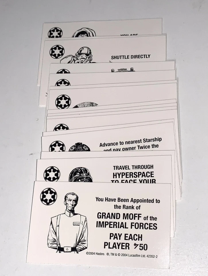 Tarjetas imperiales Star Wars Trilogy Edition Monopoly 2004 solamente Foto 3 de 4
