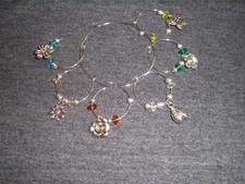 In The Garden Handcrafted Wine Glass Beverage Charms Set of 6 Item #2024-01